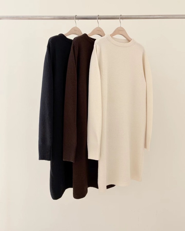 (予約) ounce / Volume sleeve knit one-piece 3color