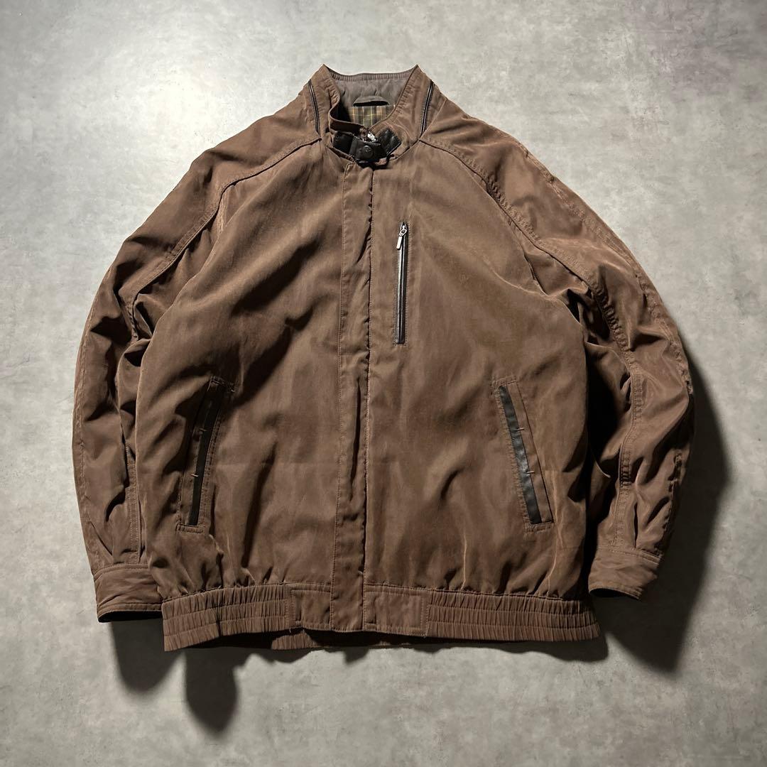 ABRAYSIA ナイロン ポリエステル ブラウン スナップボタン ブルゾン