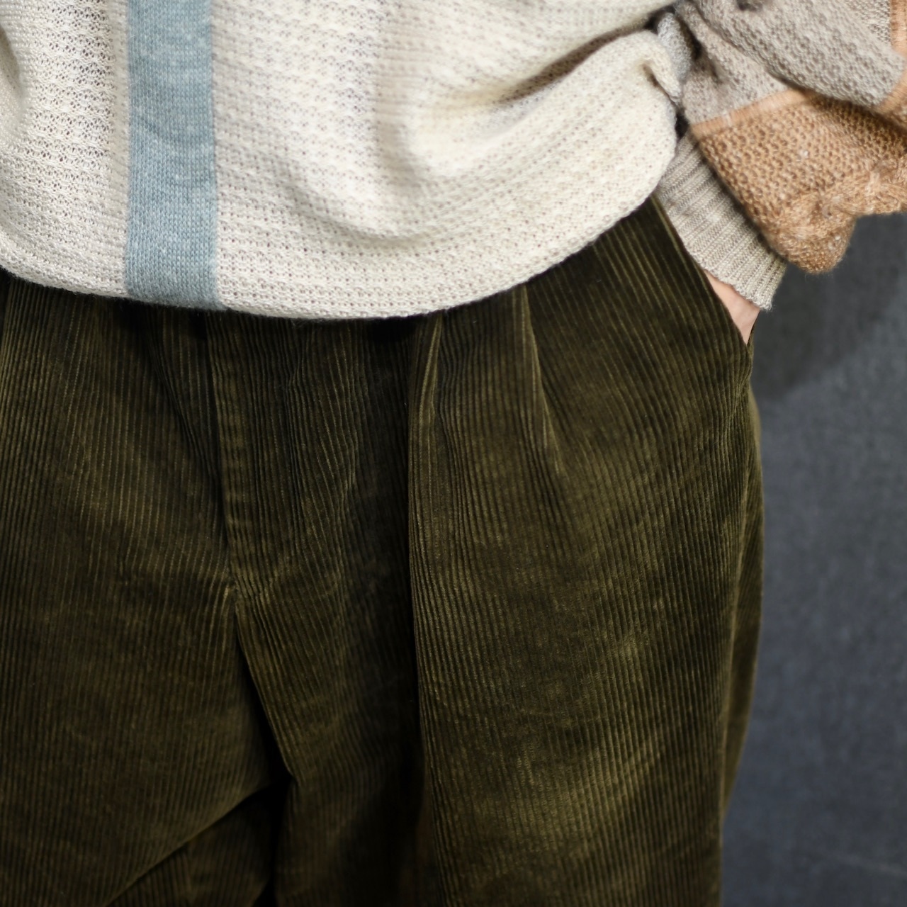 DUCA VISCONTI DI MODRONE khaki corduroy pants