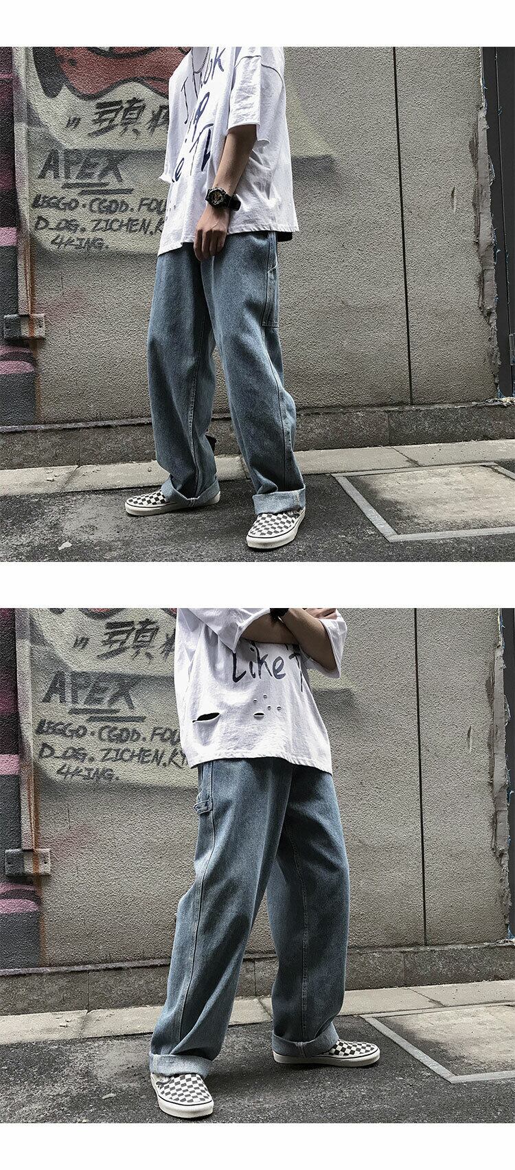 全1色 デニム パンツ ストレート カジュアル 無地 おしゃれ