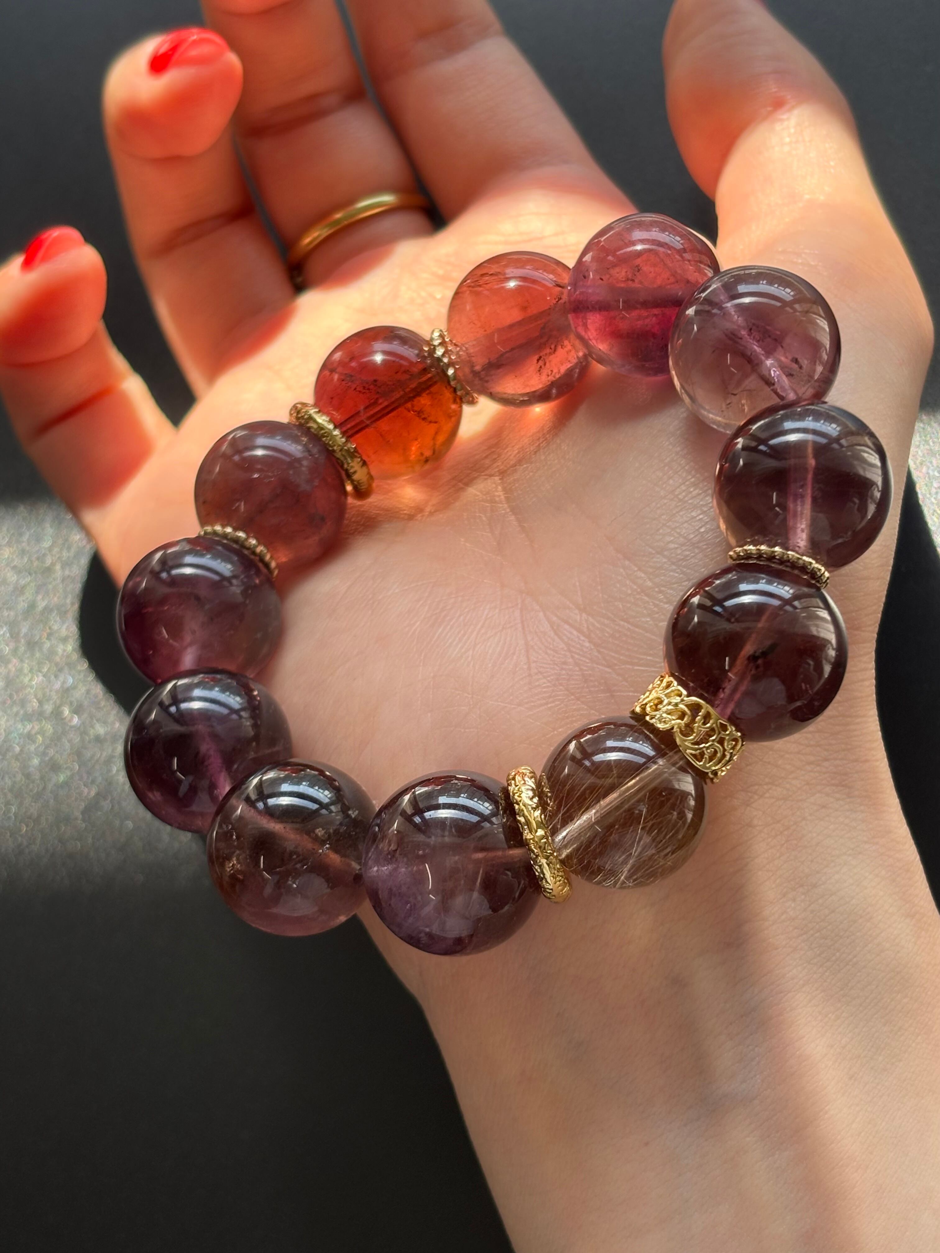 高品質 レッドスモーキーアメジスト スモーキーサゲニティック