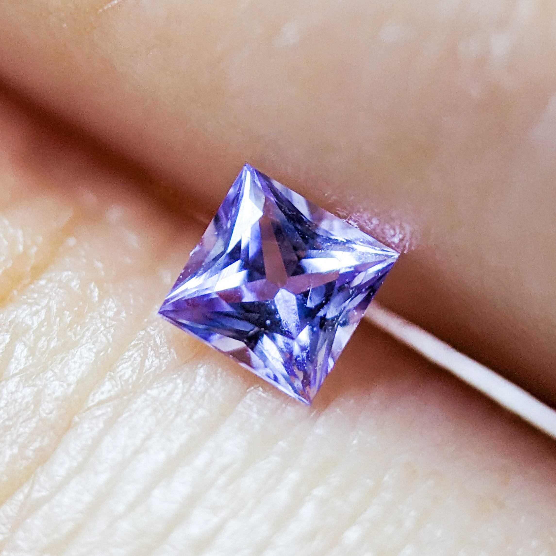 天然 サファイア プリンセスカット2pcsルース たらしい 