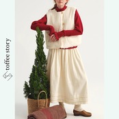 「まどろみベリーと月夜の羊」リバーシブルベストとコーデュロイスカートのセットアップ《P0324》