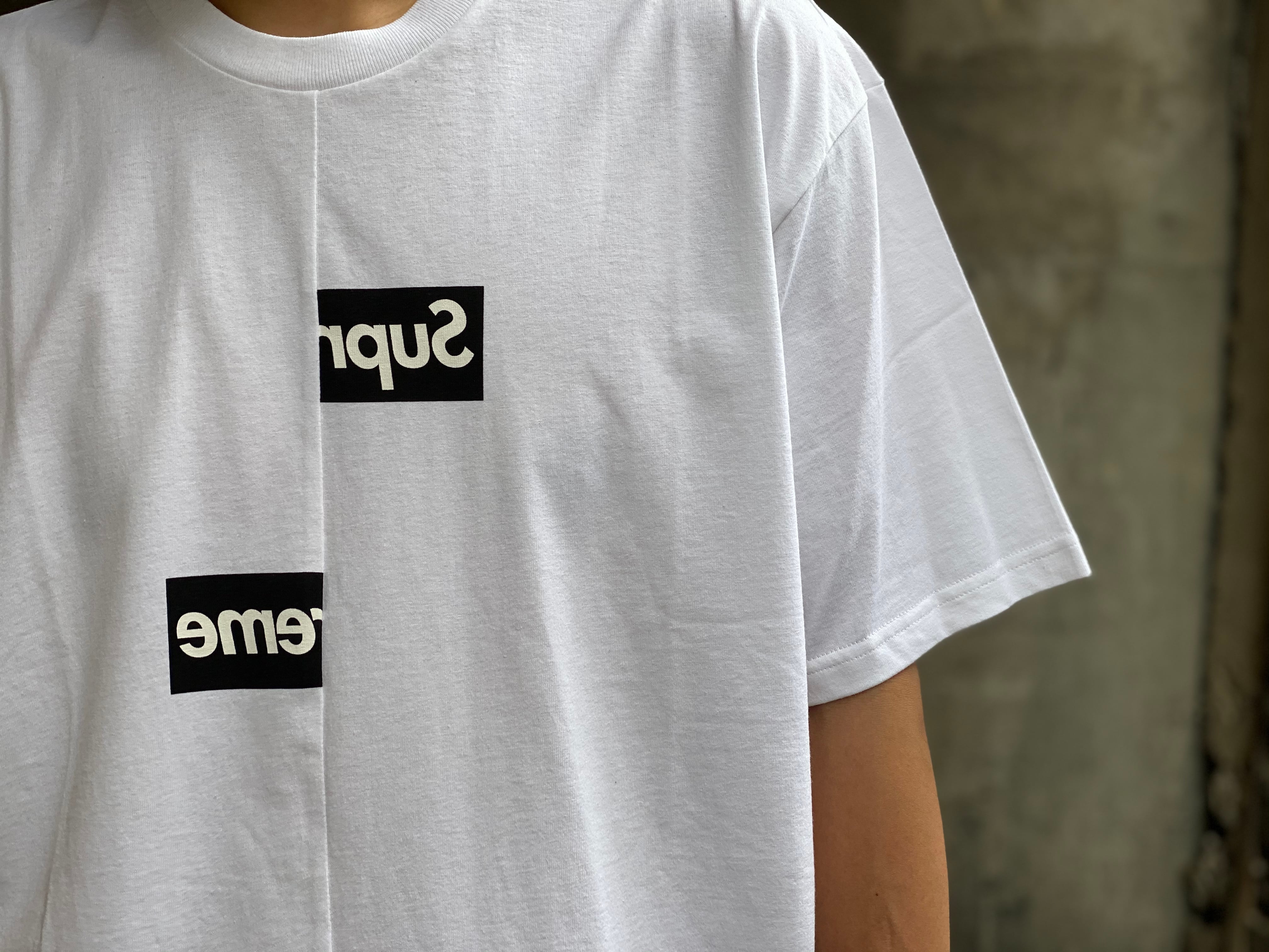 Supreme × COMME DES GARCONS SPLIT BOX LOGO TEE WHITE XL 405HJ8177 ...