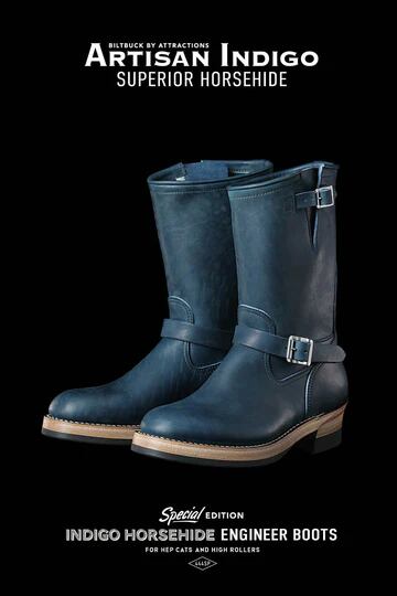 BILTBUCK】Lot.444SP Indigo Horsebutt Engineer Boots 【Attractions