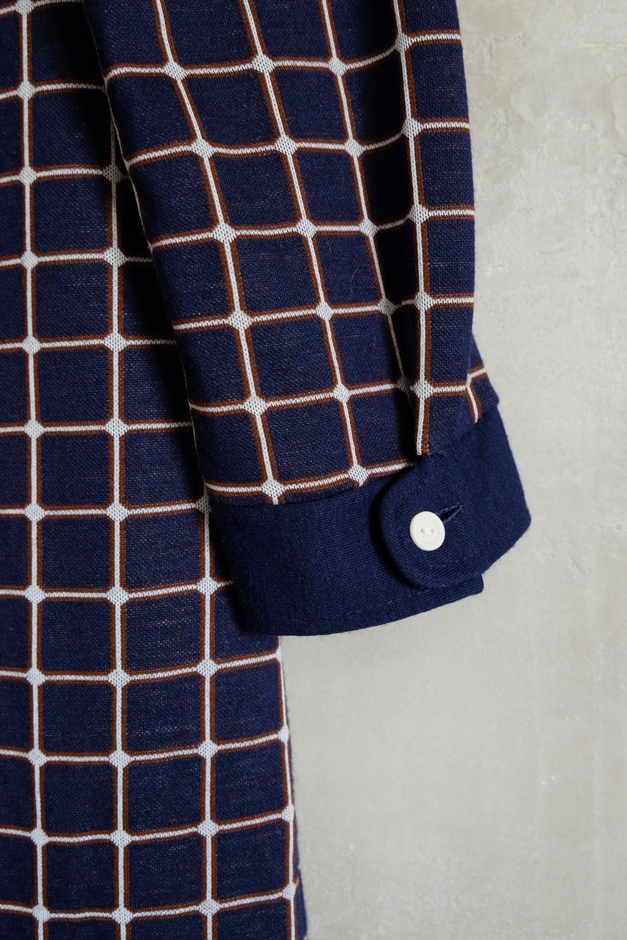 Windowpane jersey midi dress