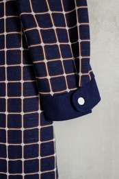 Windowpane jersey midi dress