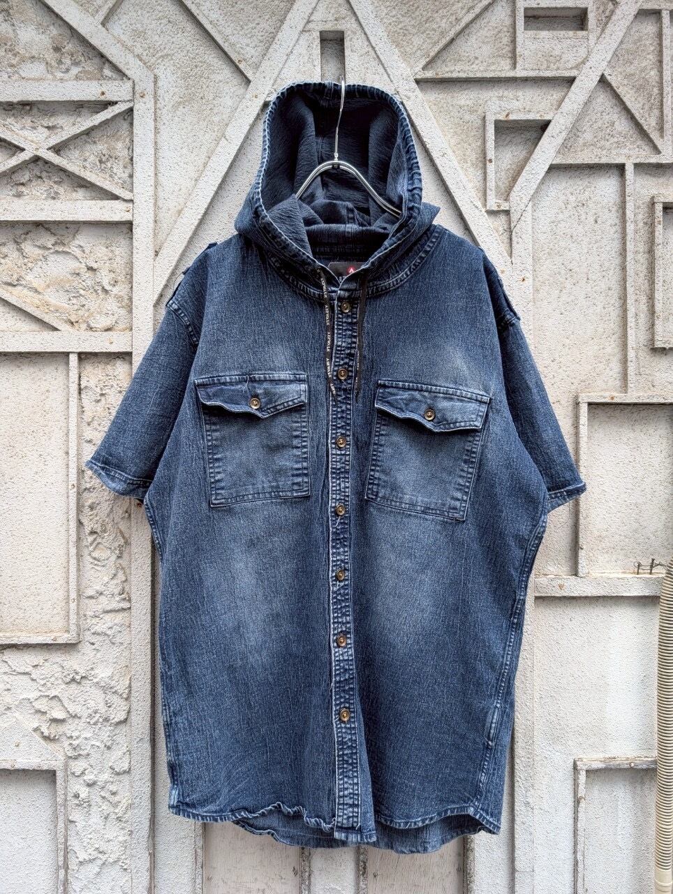 "AIRWALK" hooded s/s denim shirt