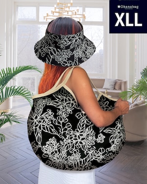 《残り1個》【XLL・プルメリアブラック】Hawaiian_OhanaBag/XLL_509