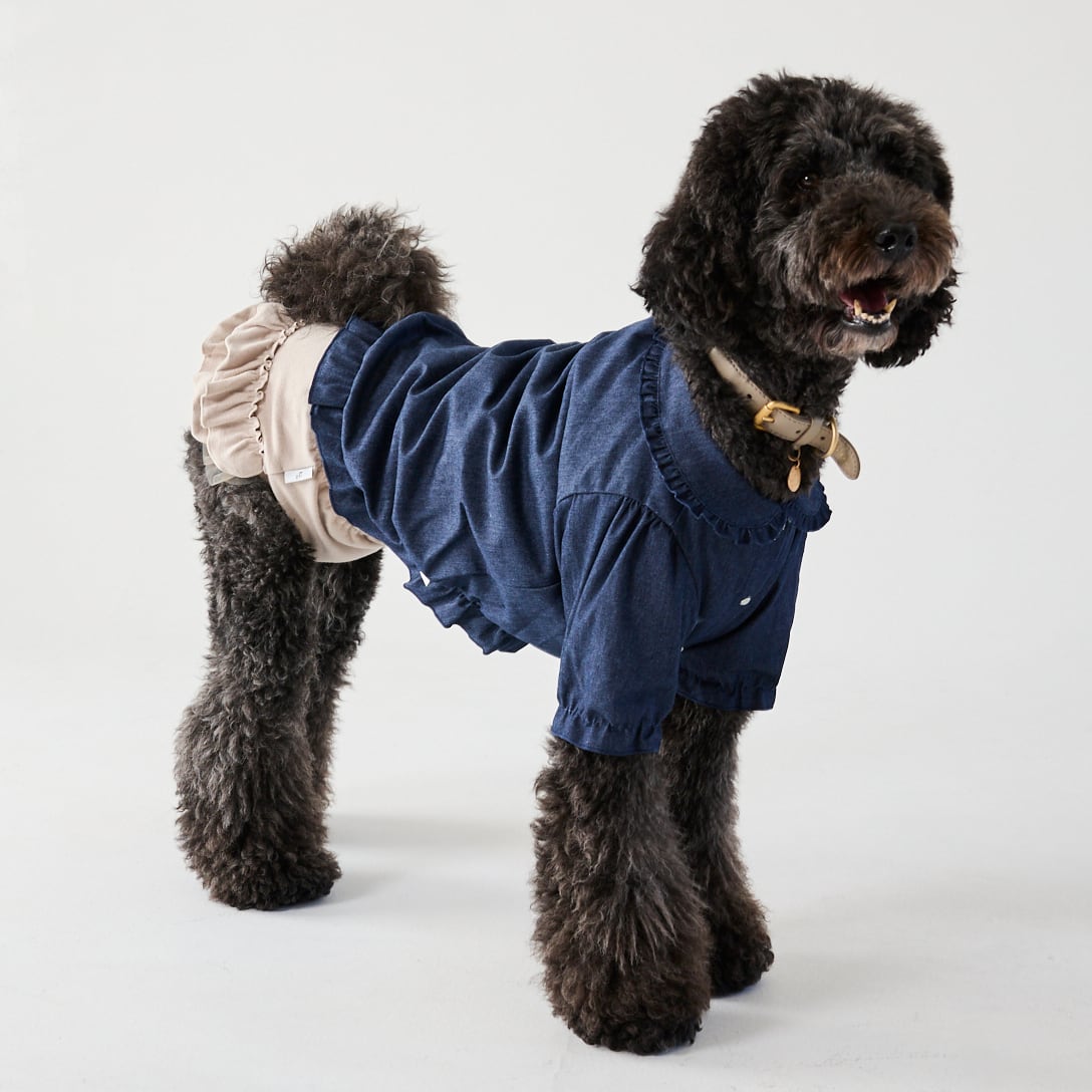 252502大型犬サイズ］デニムフリルブラウス | 犬服ブランド 2e