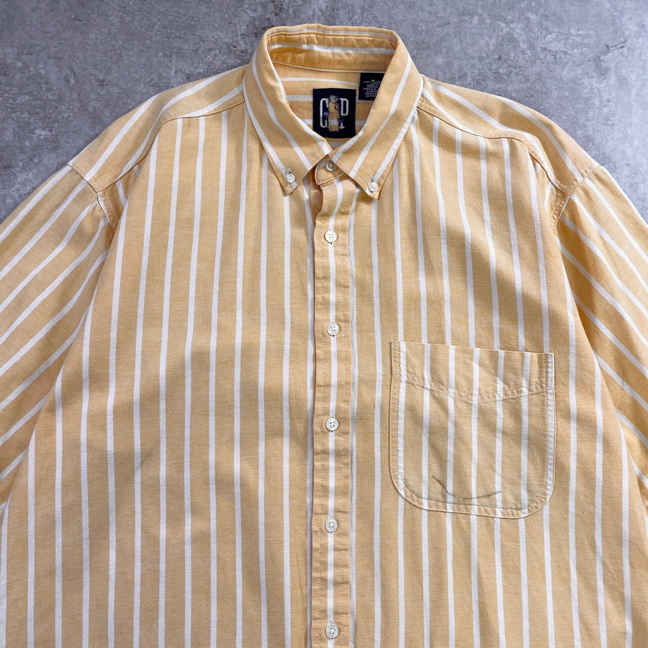 90年代 オールドギャップ GAP ストライプ 半袖シャツ 表記M メンズL