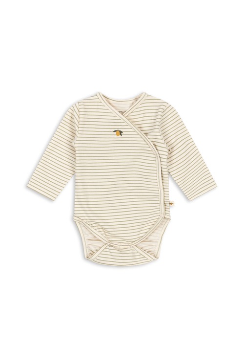 Basic LS Newborn Body GOTS [ TEA STRIPE ] / konges sloejd    [コンゲススロイド ロンパース 新生児 ベビー服 ボディ]