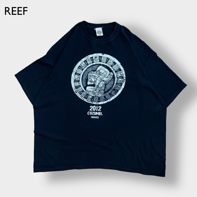 【REEF】COZUMEL ロゴ プリント Tシャツ 3XL ビッグサイズ MEXICO製 黒t 半袖 us古着