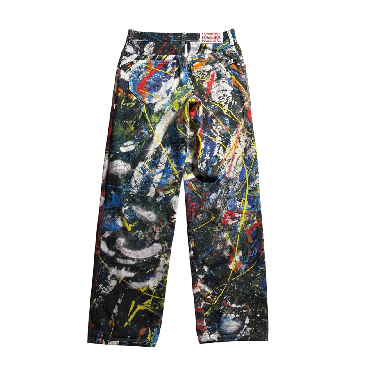 CHARLES JEFFREY LOVERBOY paint print denim pants