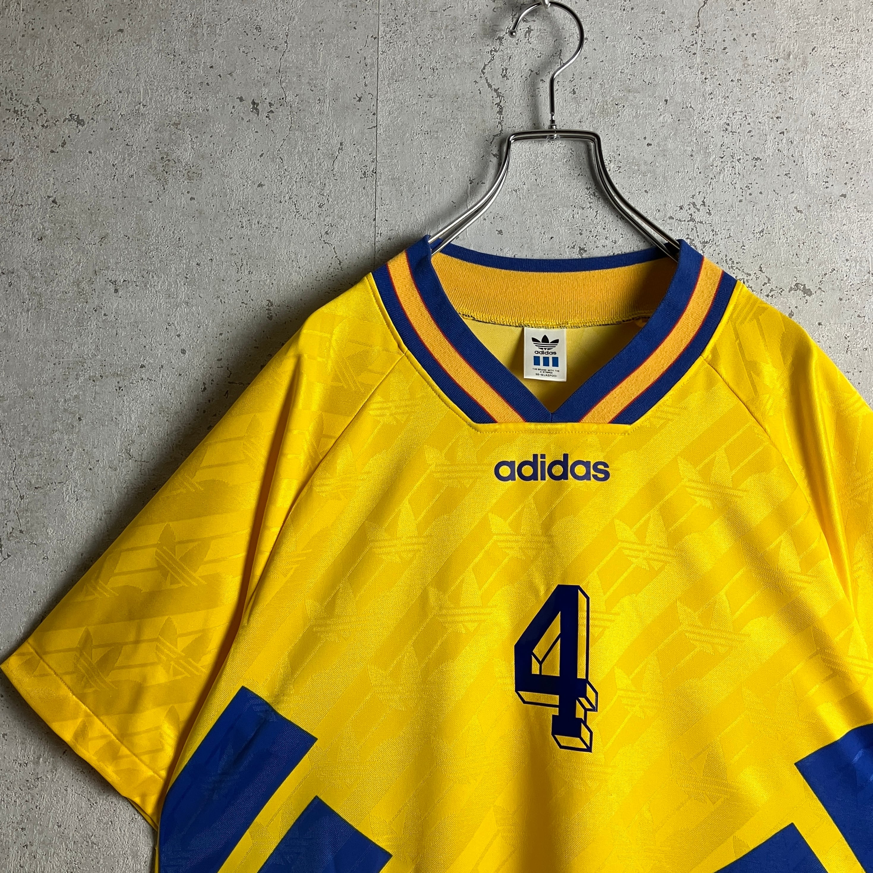 00s Adidas アディダス ゲームシャツ サッカー シルバー Y2K