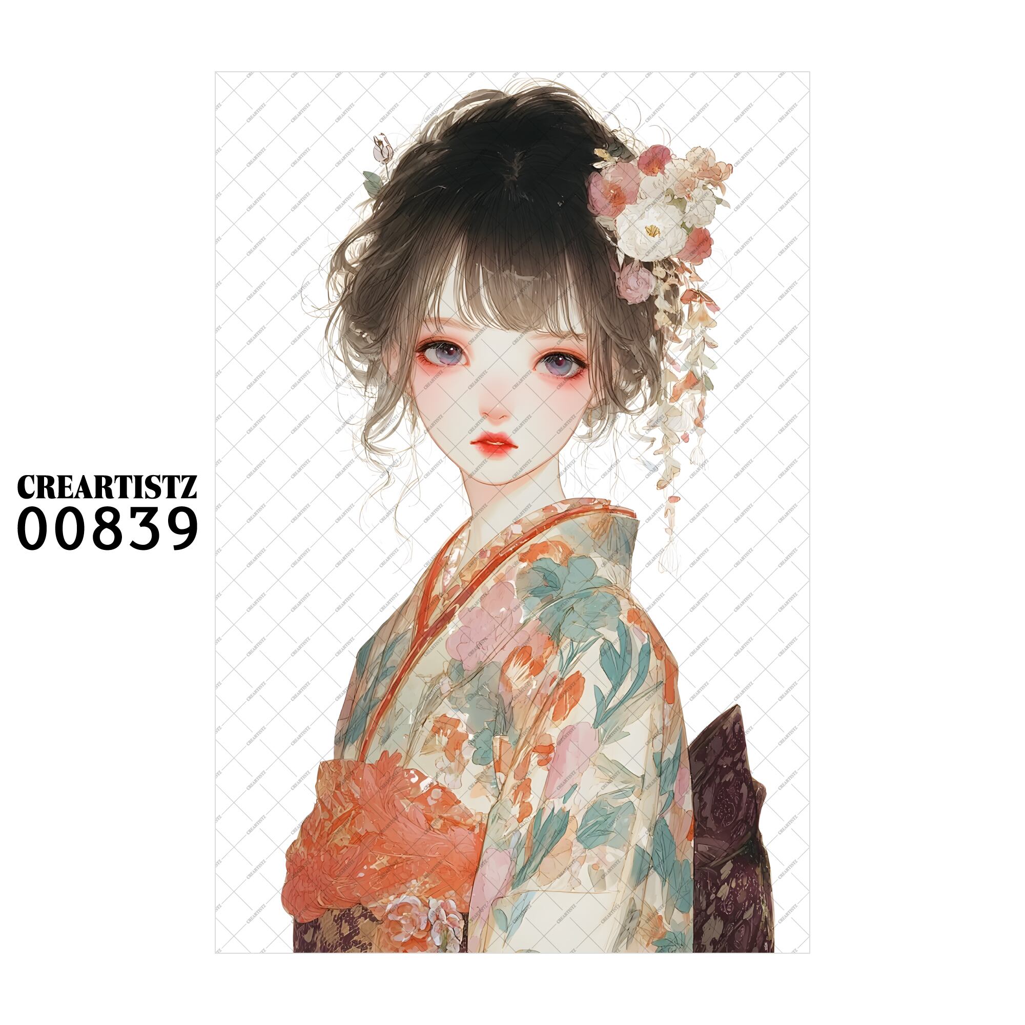 00839 ガール キュート オリジナル ペーパー/ステッカー 4枚セット CREARTISTZ