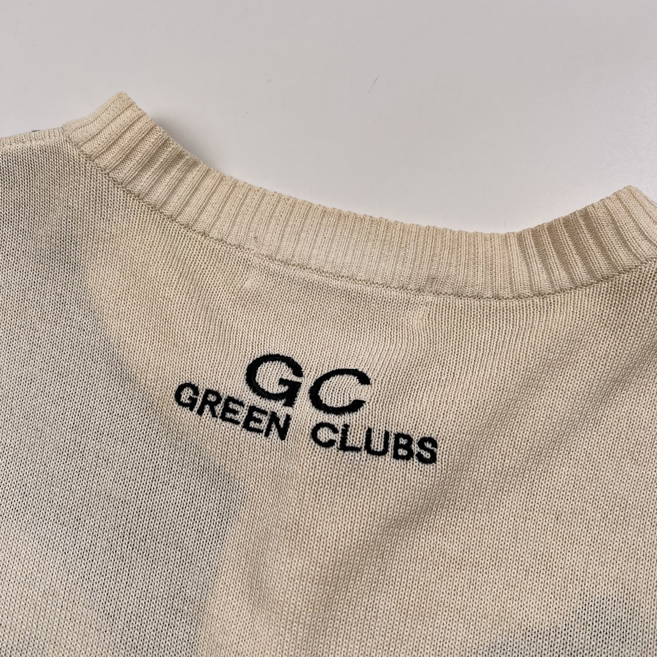 GREENCLUBS グリーンクラブ ポーキーピッグ 前ボタン コットンニット ベスト サイズ 5 /メンズ/アイボリー系×ブラック/ワーナー/日本製