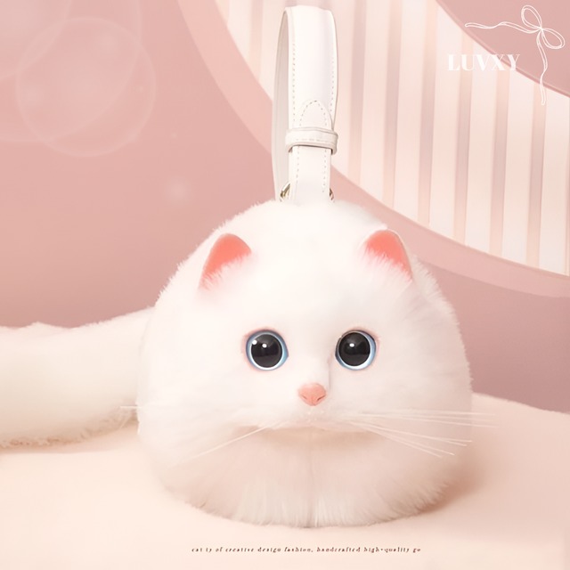 【大きいこ】ホワイトキャットバッグ♥LA289