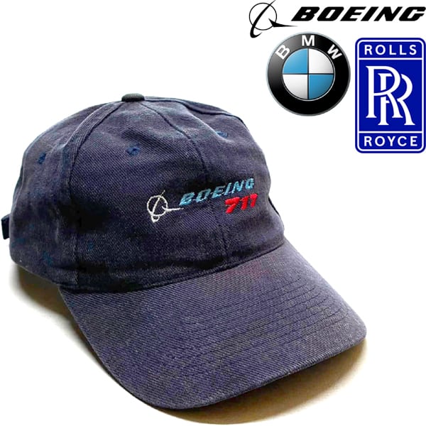 1点物◇紺ボーイングBMWロールスロイス企業キャップ帽子USA古着メンズ