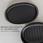 耐熱蓋付オーバルグリラー 黒釉 陶器 グリルパン 耐熱皿 オーブン料理 魚焼きグリル 電子レンジ オーブン