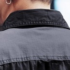 Long Sleeve Button-Down Shirt with Patch Pockets ◇3color H0752