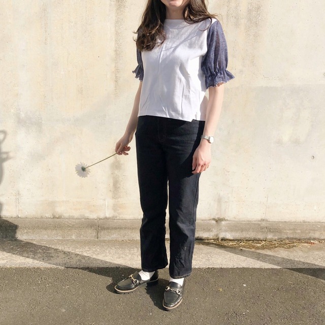 【綿100%】大人可愛い フリル袖ブラウス｜モスグリーン｜画像9