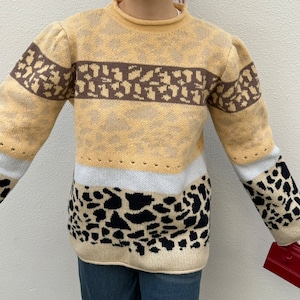 ワイドスリーブ総柄ニットセーター_LN02970