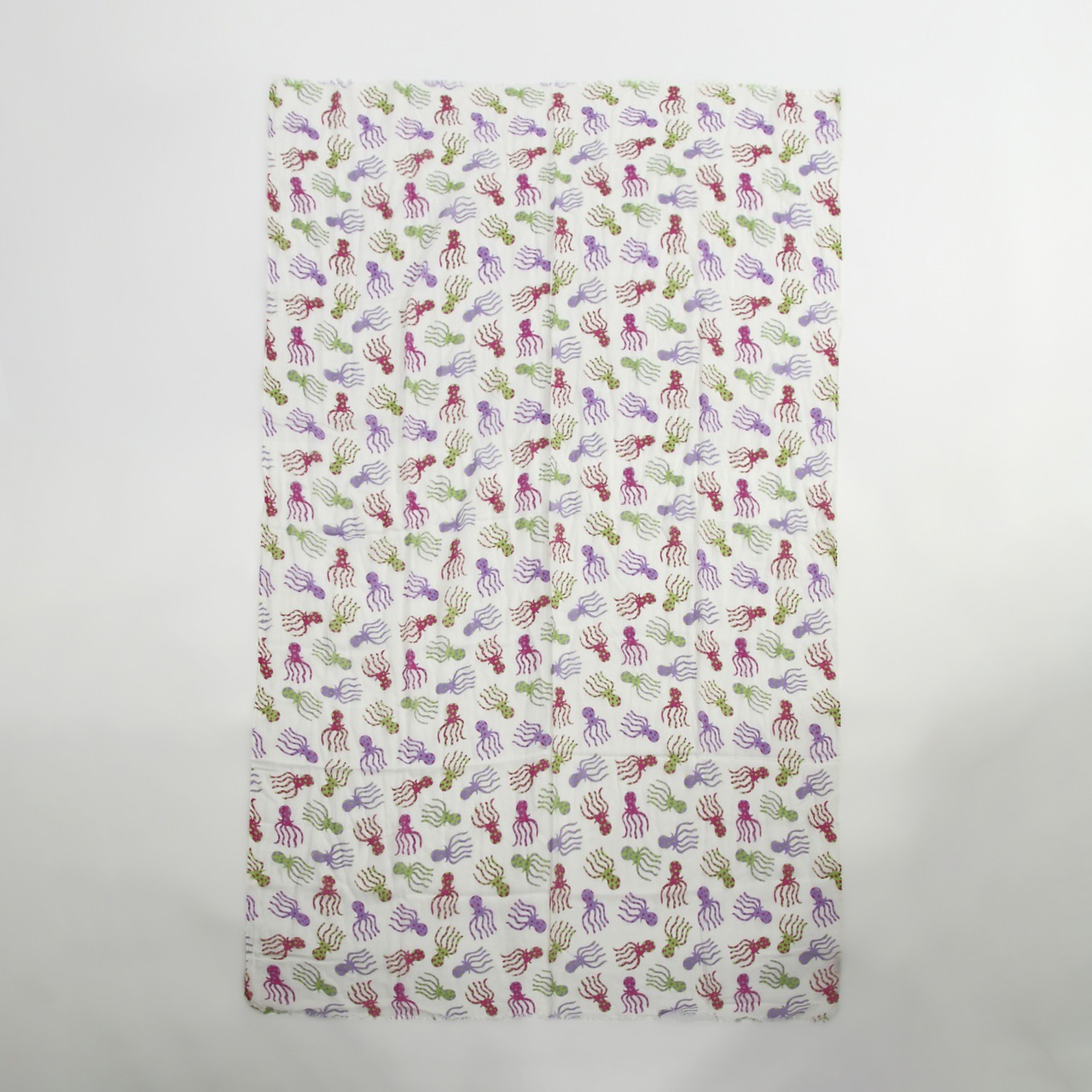 タコ柄ストール スカーフ 大判コットンストール 蛸 タコ オクトパス グリーン レッド 赤 変柄 変わり柄 面白柄 ユニーク
