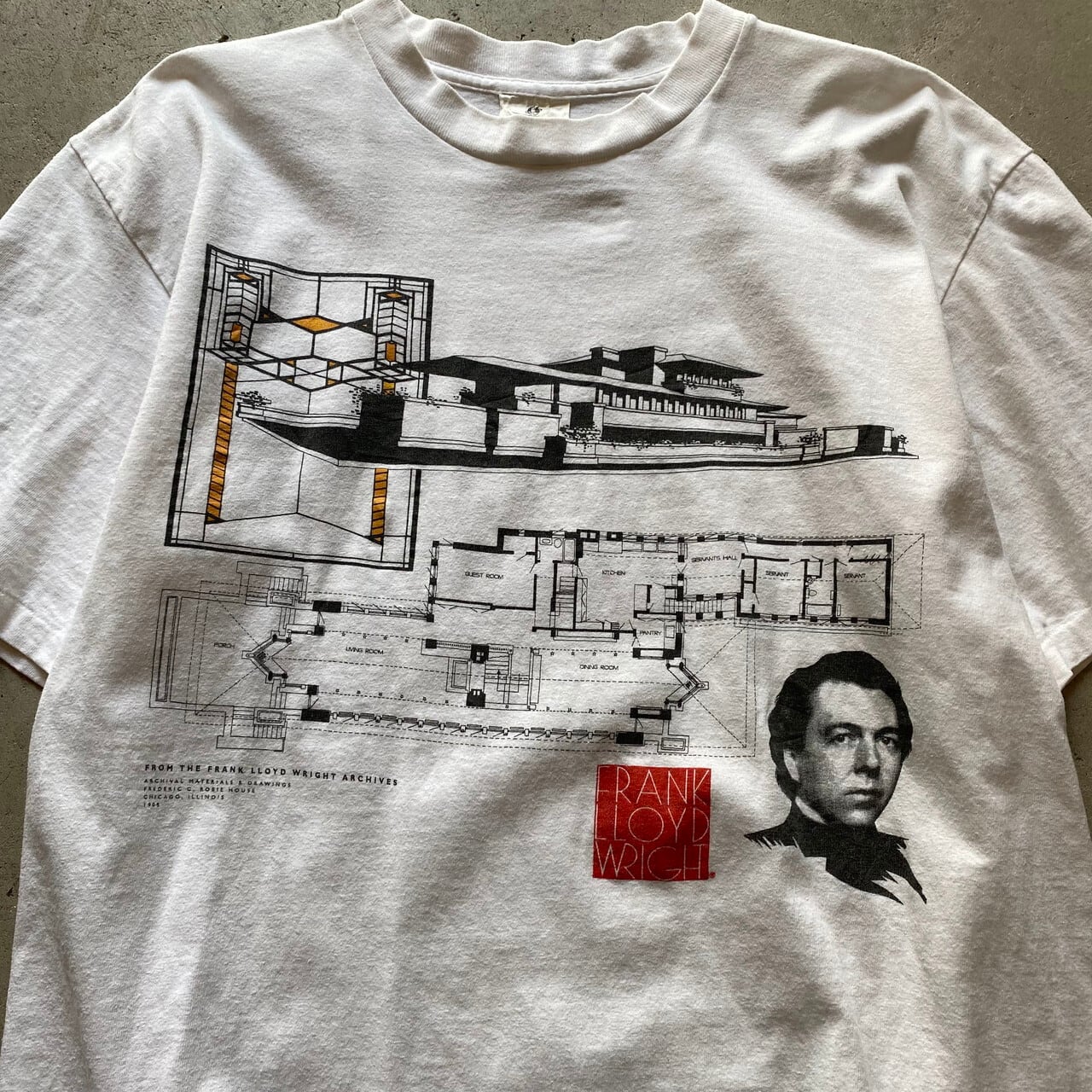 FRANK LLOYD WRIGHT建築家 アートプリントTシャツ USA製