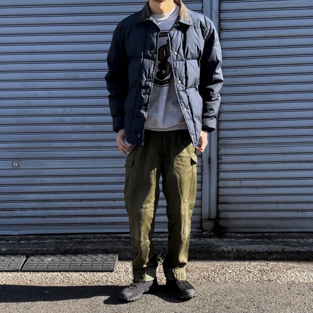 70s 黒タグ前期 eddie bauer premium quality goose down navy