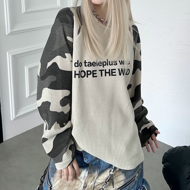 カモフララグランサーマルロングスリーブTシャツ 1col R02542