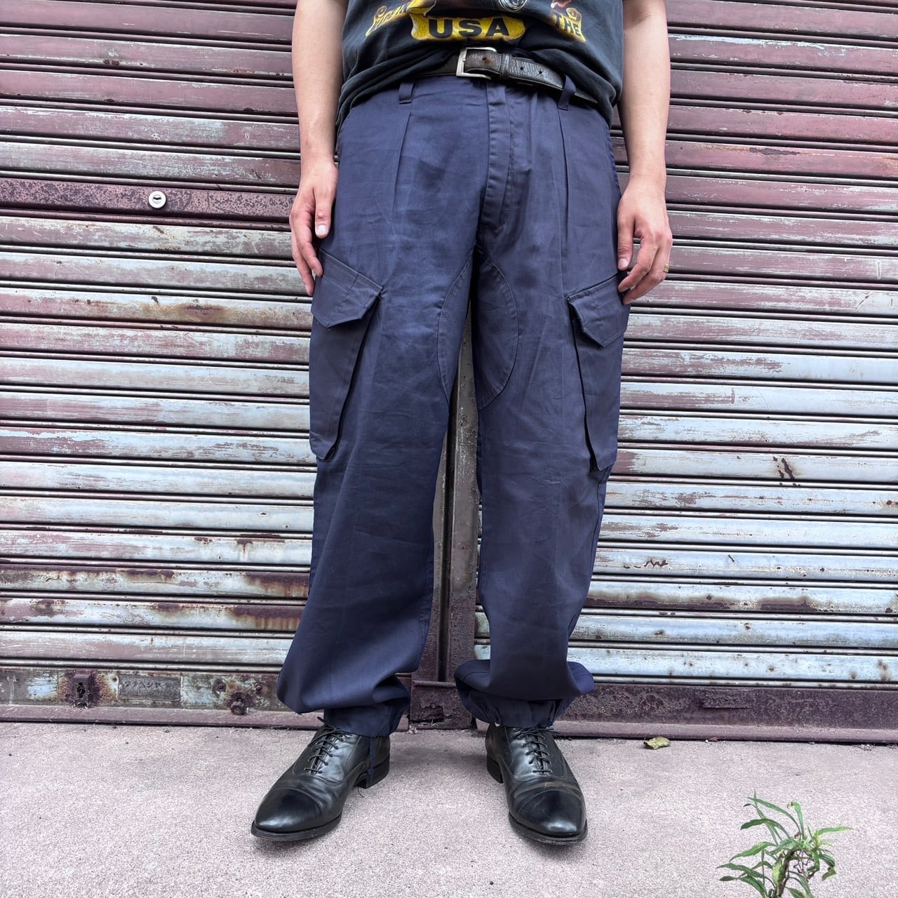 ヨーロッパ 90s 80s リネン カーゴパンツ ヴィンテージ スラックス 麻