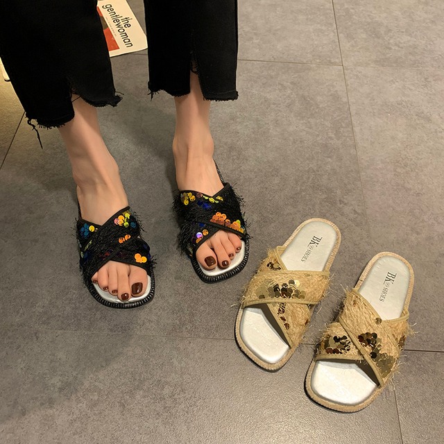 ミュールスプリングサマーレッドスタイルサンダル 靴 シューズ 春物 夏物 部族の婦人靴6786568856