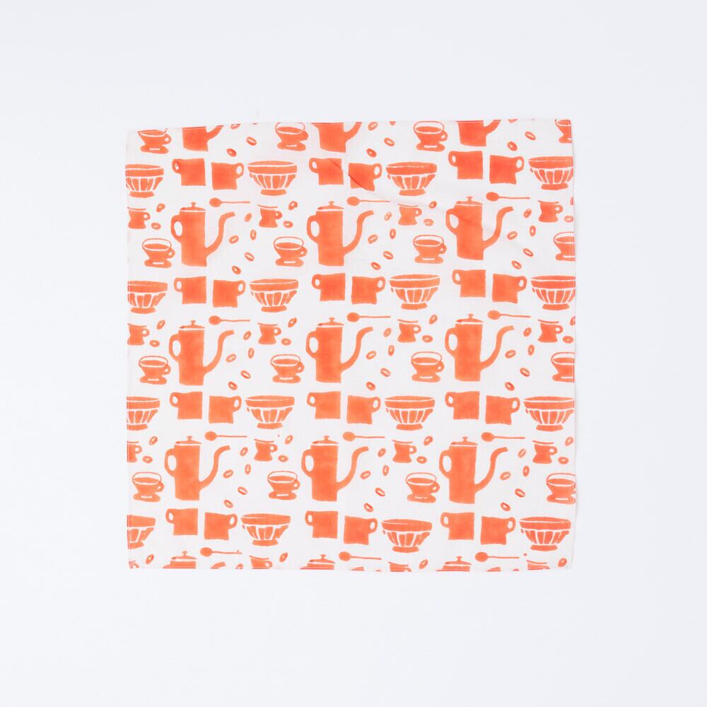 Blockprint coffee handkerchief