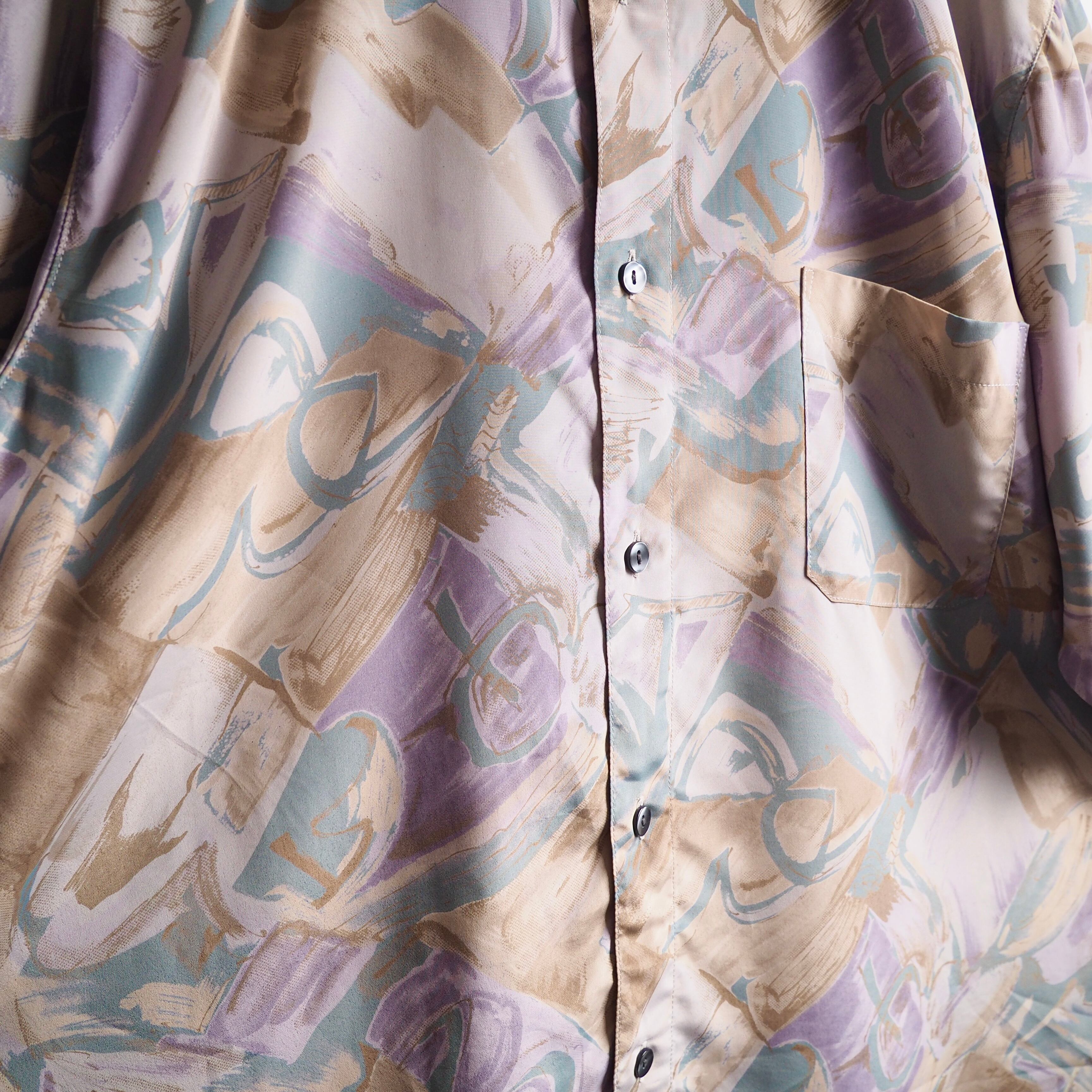 1990s Bewitching Beautiful magenta art Design vintage Drape loose shirt