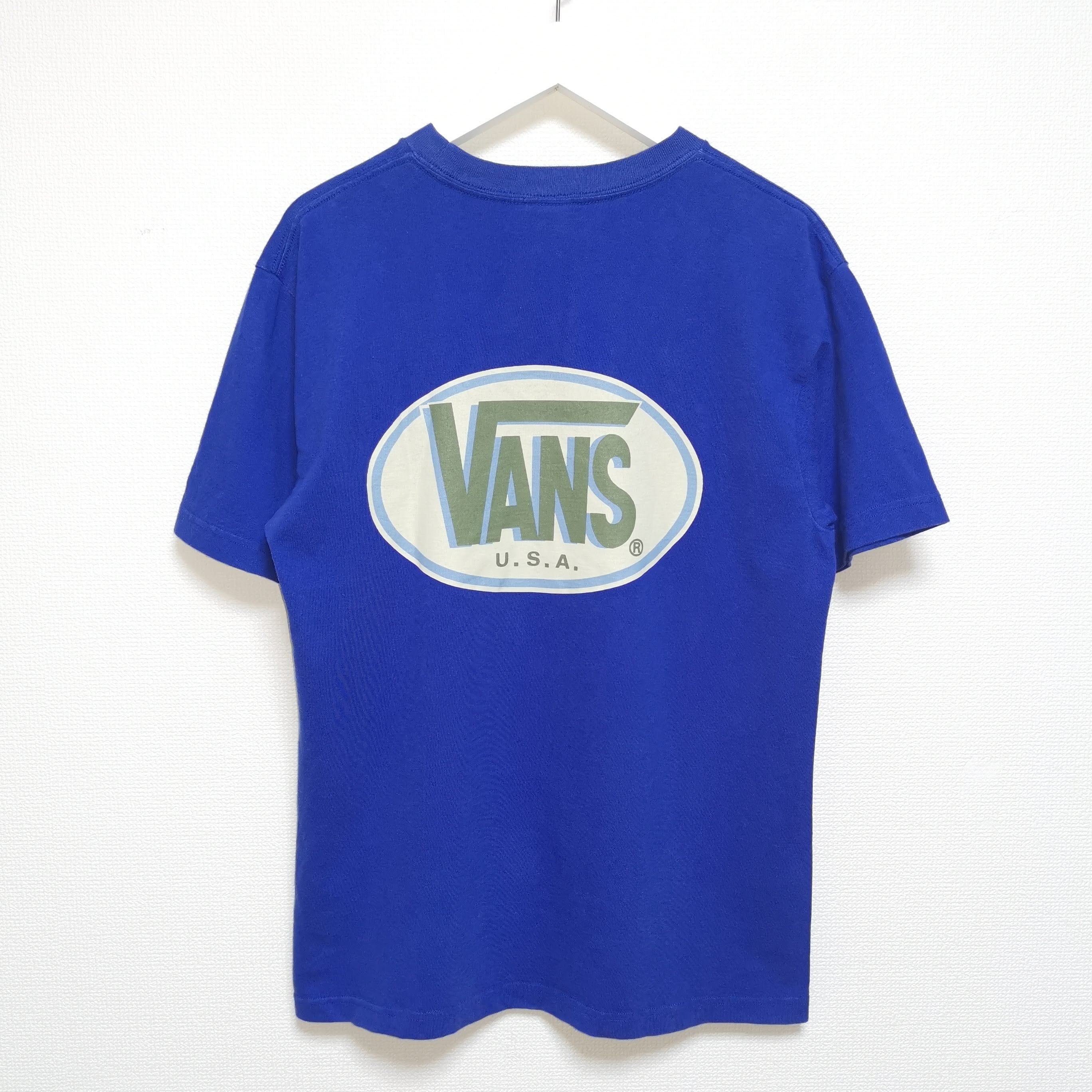 送料無料 M 90s VANS オールド バンズ Tシャツ BMX ビンテージ 青 USA 