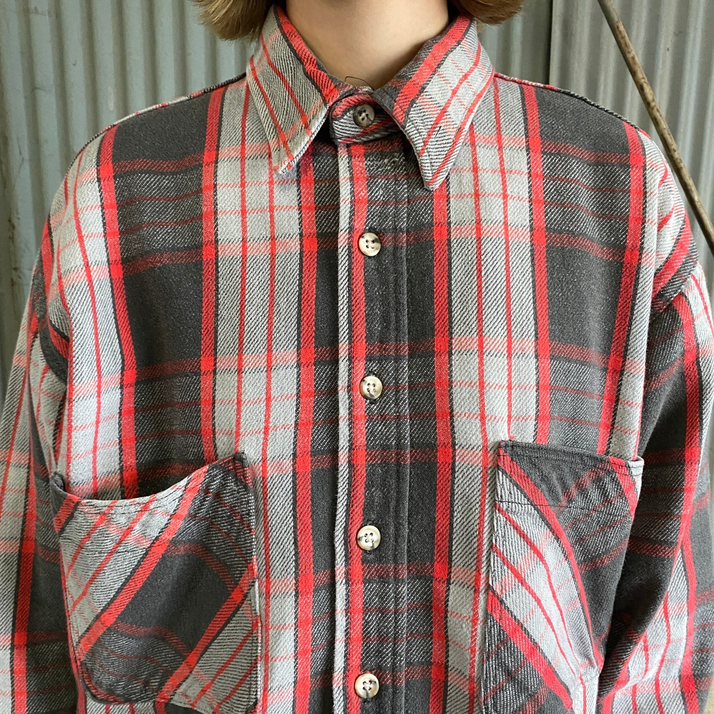 90年代 USA製 BIG MAC Stjohn'sBay チェック柄 長袖 フランネルシャツ