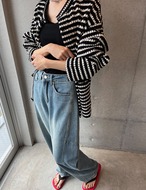 【新作5％OFF・3日間】Stripe Knit Cardigan_onecolor