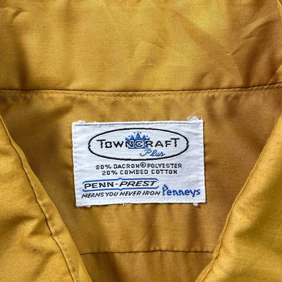 70年代 TOWNCRAFT タウンクラフト ポリエステル×コットン 半袖シャツ