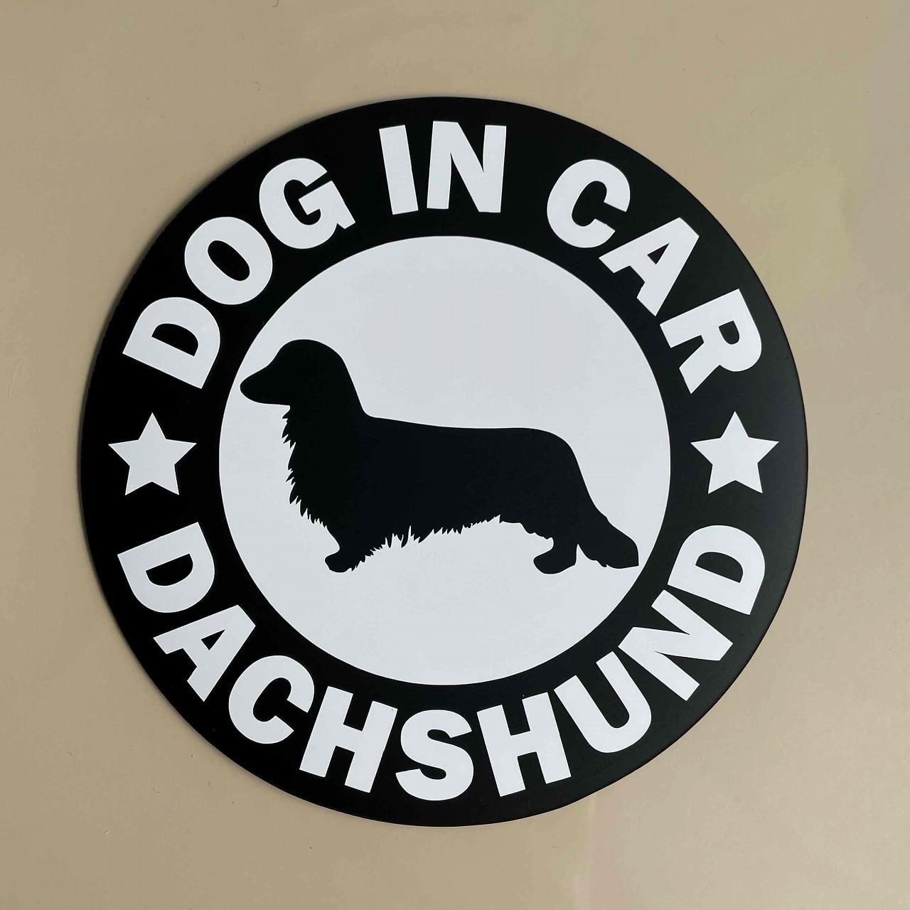 犬【ダックスフンド ロング】黒 マグネット ステッカー 防水 車用