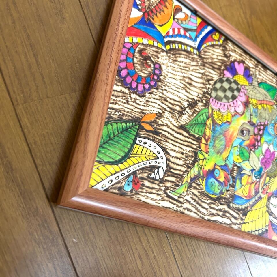 ガネーシャA4サイズアジアン・バリ雑貨・エスニックインテリア アート