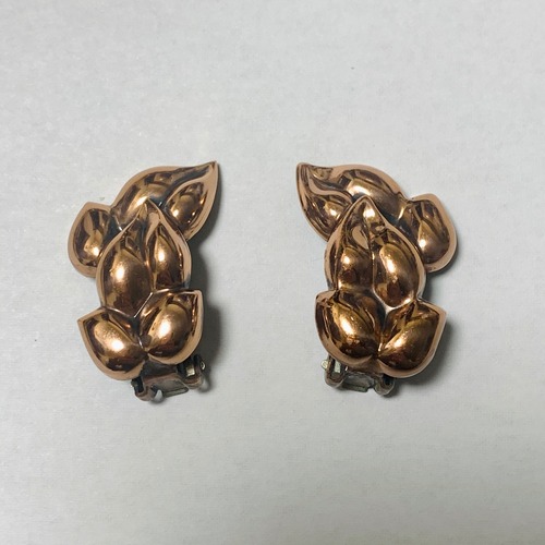 Vintage Renoir Copper Modernist Earrings⑥