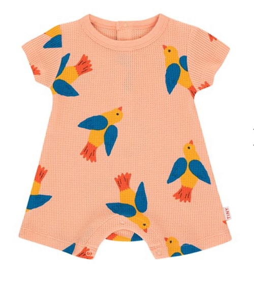 TINYCOTTONS SS23 / BIRDS ONE-PIECE / papaya /