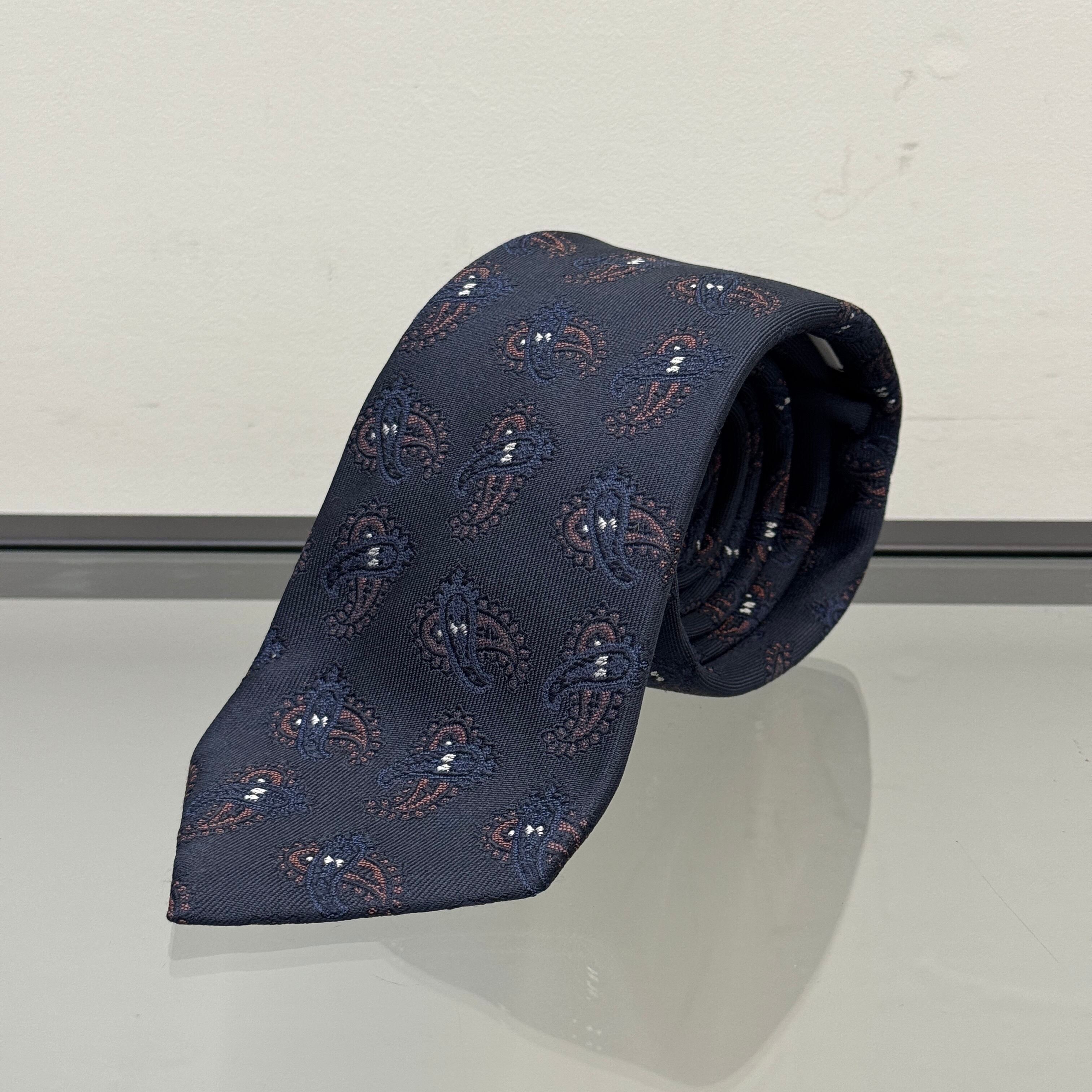 Franco Minucci Tie Navy Paisley | ASSET VINTAGE アセットヴィンテージ
