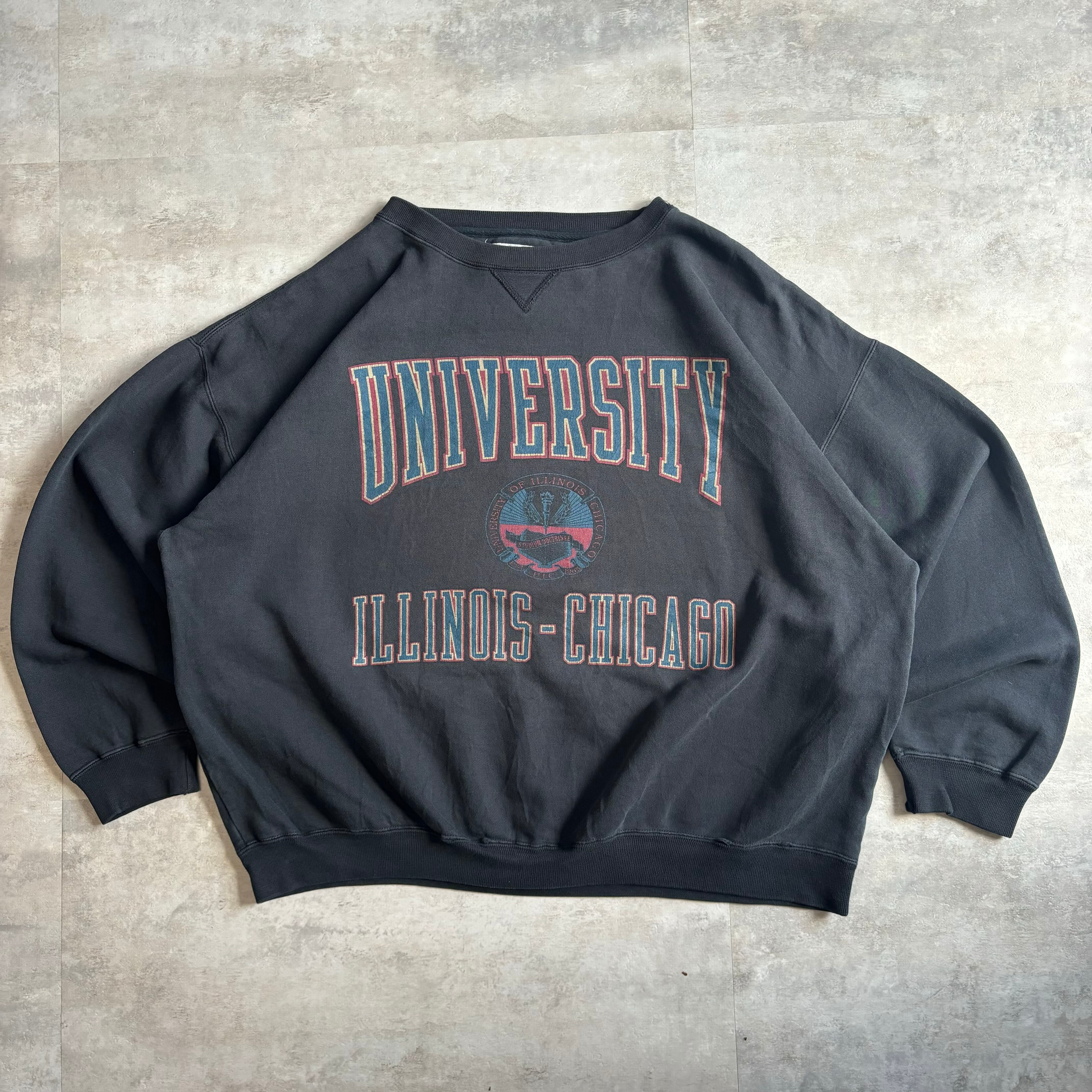 GEAR BIG COTTON スウェット 短丈 ブラック カレッジプリント 3段プリント no.1704