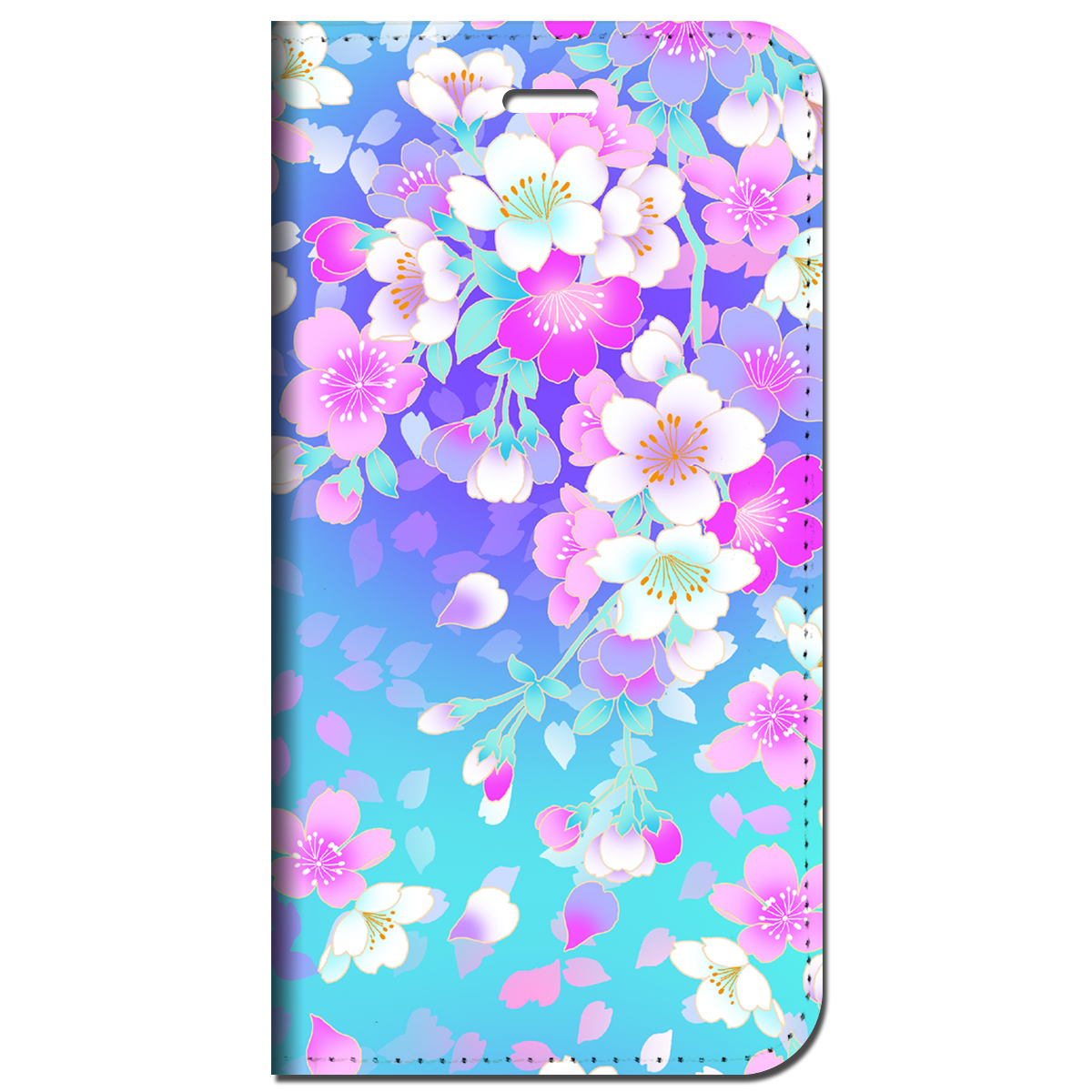 iPhone対応 スマホ 手帳型ケース 水面桜 和柄 おしゃれ 日本 伝統 【iPhone17 / iPhone16 / iPhone16e / iPhoneSE 他 iPhone各機種対応】 st13