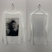 ボートネックモノクロフォトロンTee/ホワイト