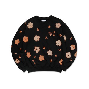 WHIMSY / FLOWER TIE-DYE CREWNECK / BLACK