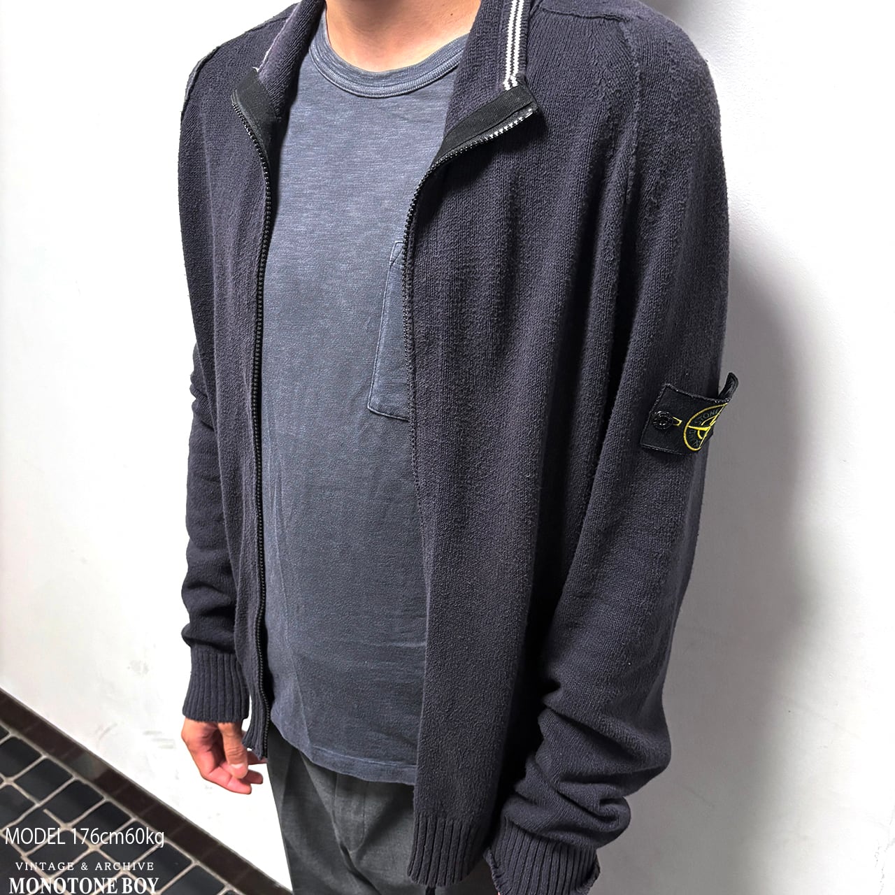 【正規品・XL】STONE  コットンニット ダークネイビー STONE ISLAND 2012SS ZIP UP DRIVERS COTTON KNIT NAVY size L