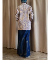 pink beige paisley pattern shirt jacket-4306-8